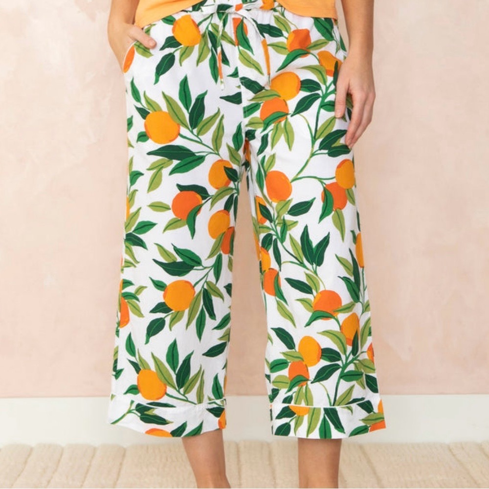 Printfresh Clementine Grove size large Cami top and Capri Pants. Organic cotton
